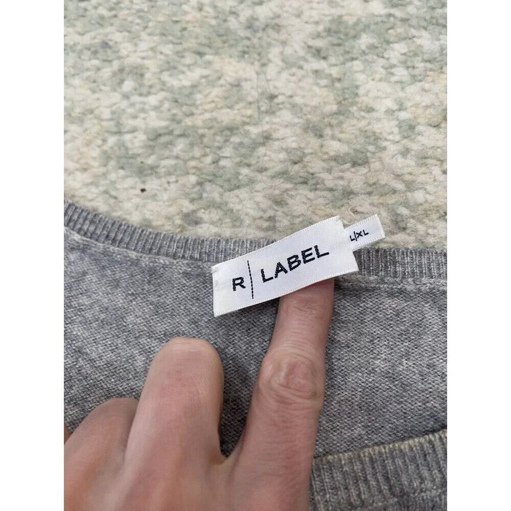 The Reset R Label Wool Cashmere Pullover Sweater L/XL Dolman GRAY Lightweight
